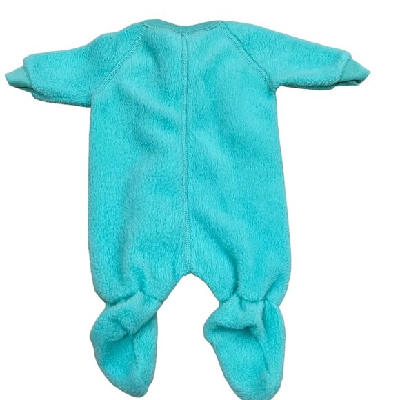 Vintage Sears Winnie The Pooh Baby Footed Onesie Pajamas NB Size Blue Fleece - Picture 5 of 5